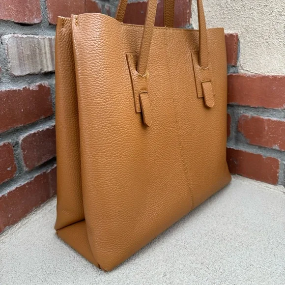LE BORSE DI GIULIA 🇮🇹 Genuine Leather Made in Italy Large Tote Bag in Camel - Picture 5 of 14